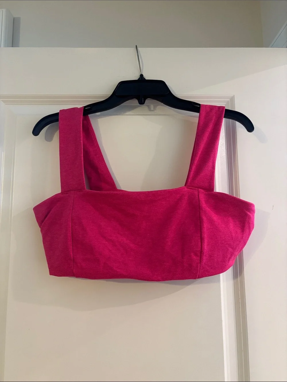 Hot Pink Women's Wide-Strap Sports Bralette/Bandeau